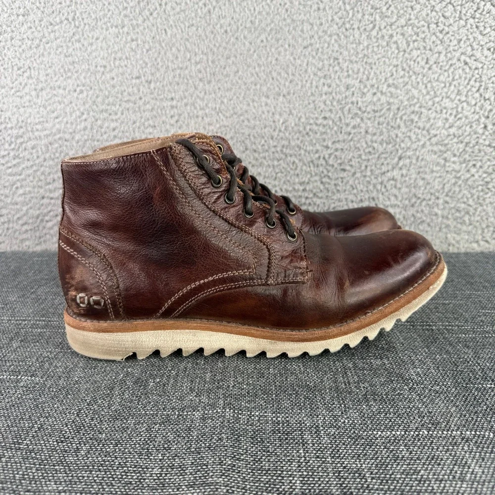 Bed Stu Bradley II Chukka Boot Mens 10 Teak Brown Leather Cobbler Ripple Sole